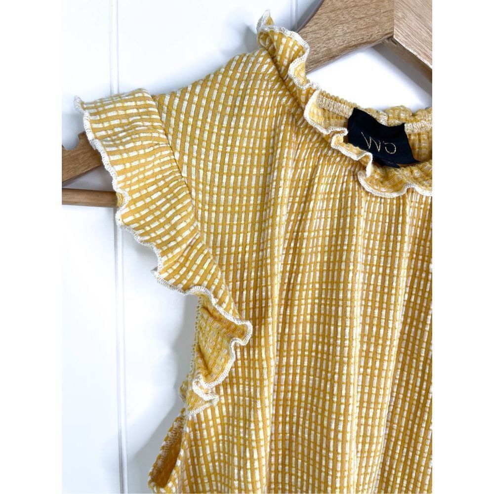 W5 Ribbed Flutter Sleeve Ruffle Collar‎ Blouse S - Picture 3 of 7